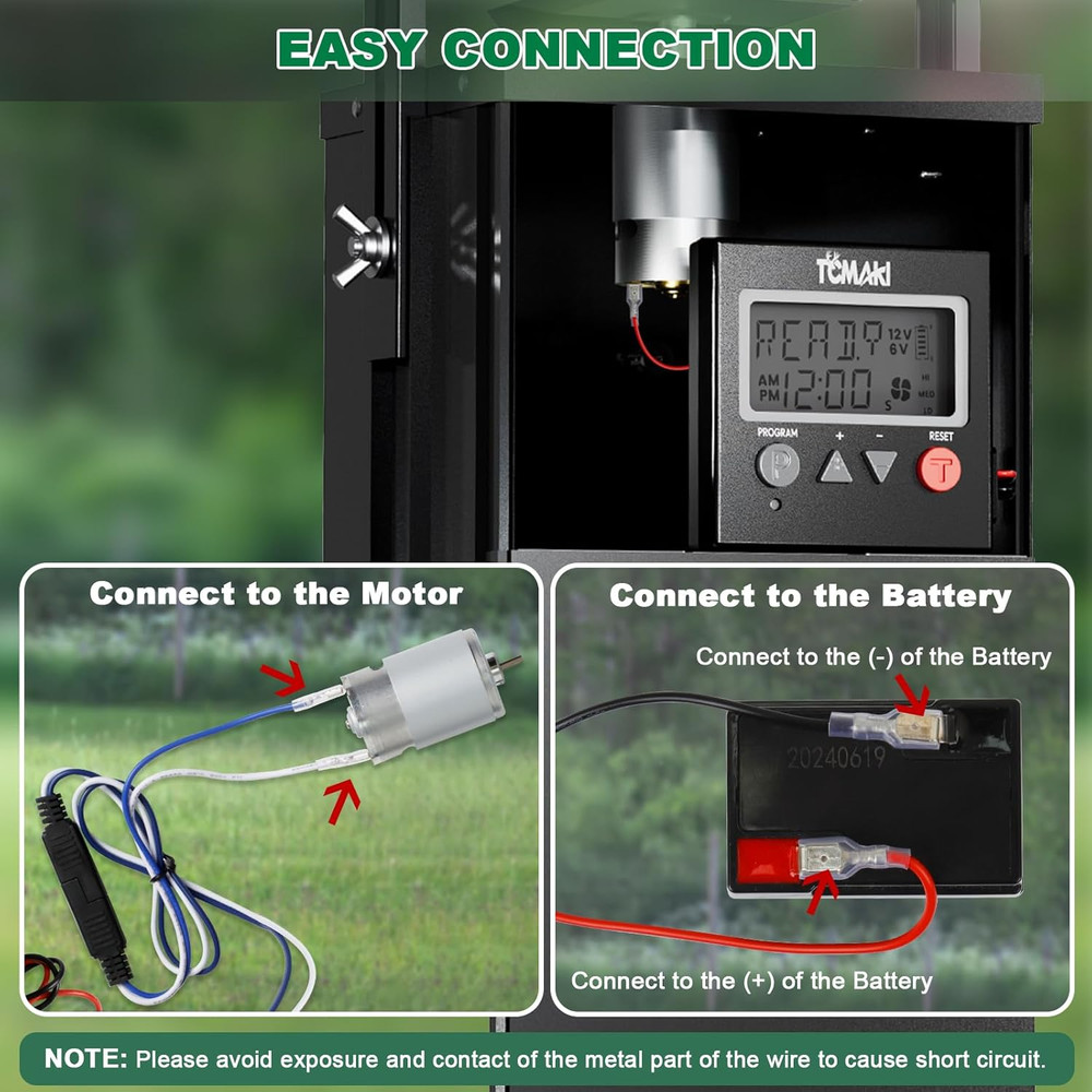 Game Feeder Digital Timer, Deer Feeder Timer, 6V/12V Kit for Goat Feeding, 8 Fee