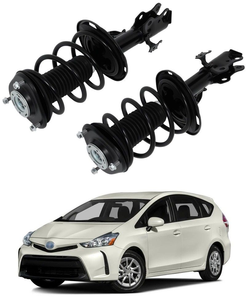 Pair Front Complete Strut & Coil Spring Assembly For 2012-2016 Toyota Prius V