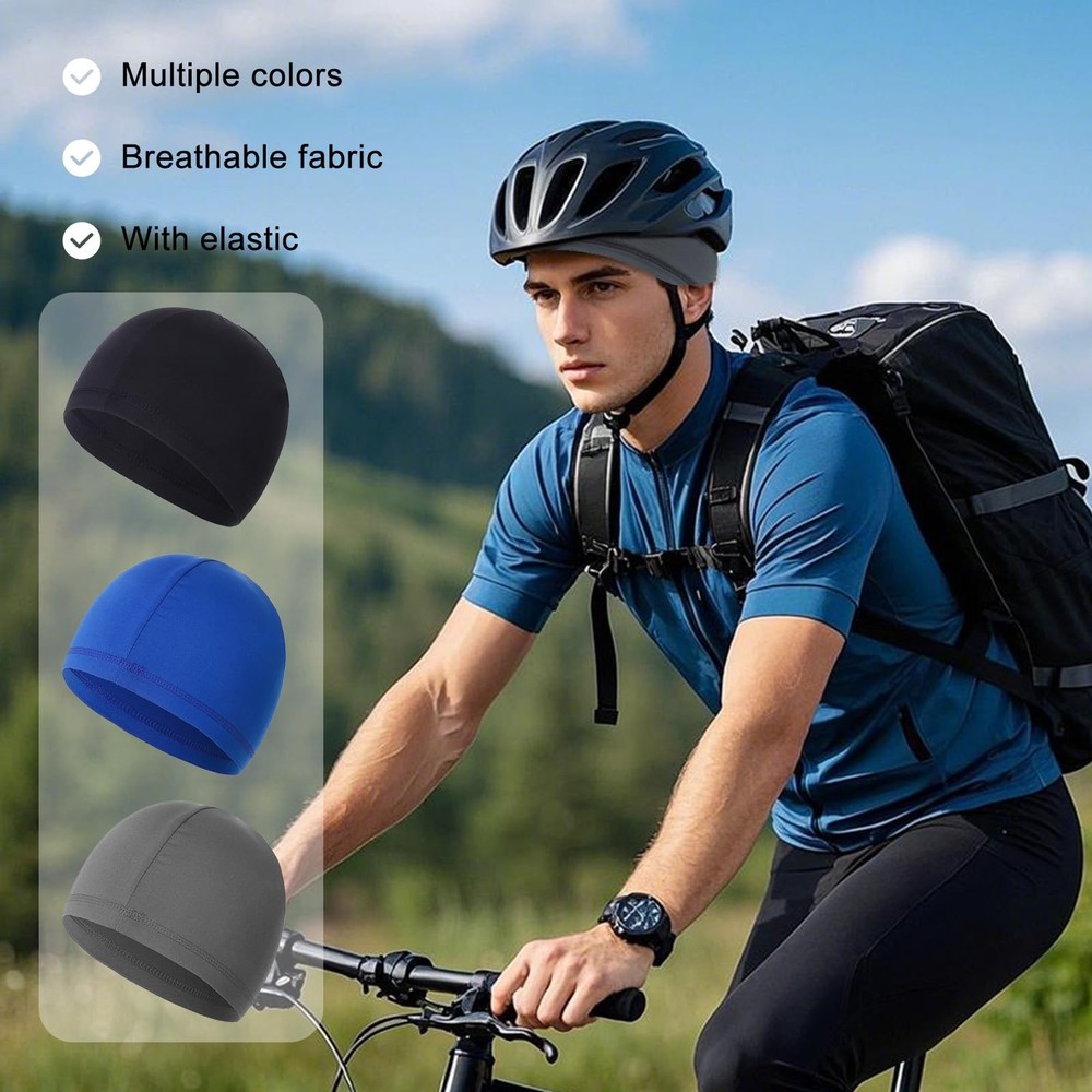 10 Pcs Cooling Skull Caps for Men Cap Welding Helmet One Size, Solid Color