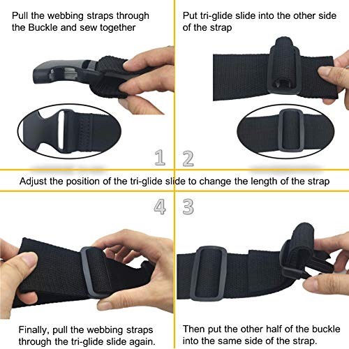 6 Set 1.5 Inch Flat Dual Adjustable Plastic Quick Side Release Plastic Buckles