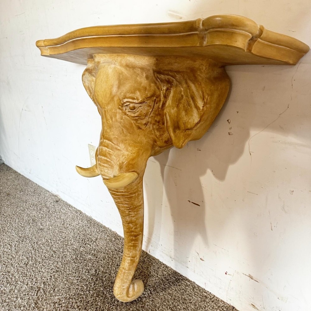 1970s Elephant Sconce Console Table by Chapman