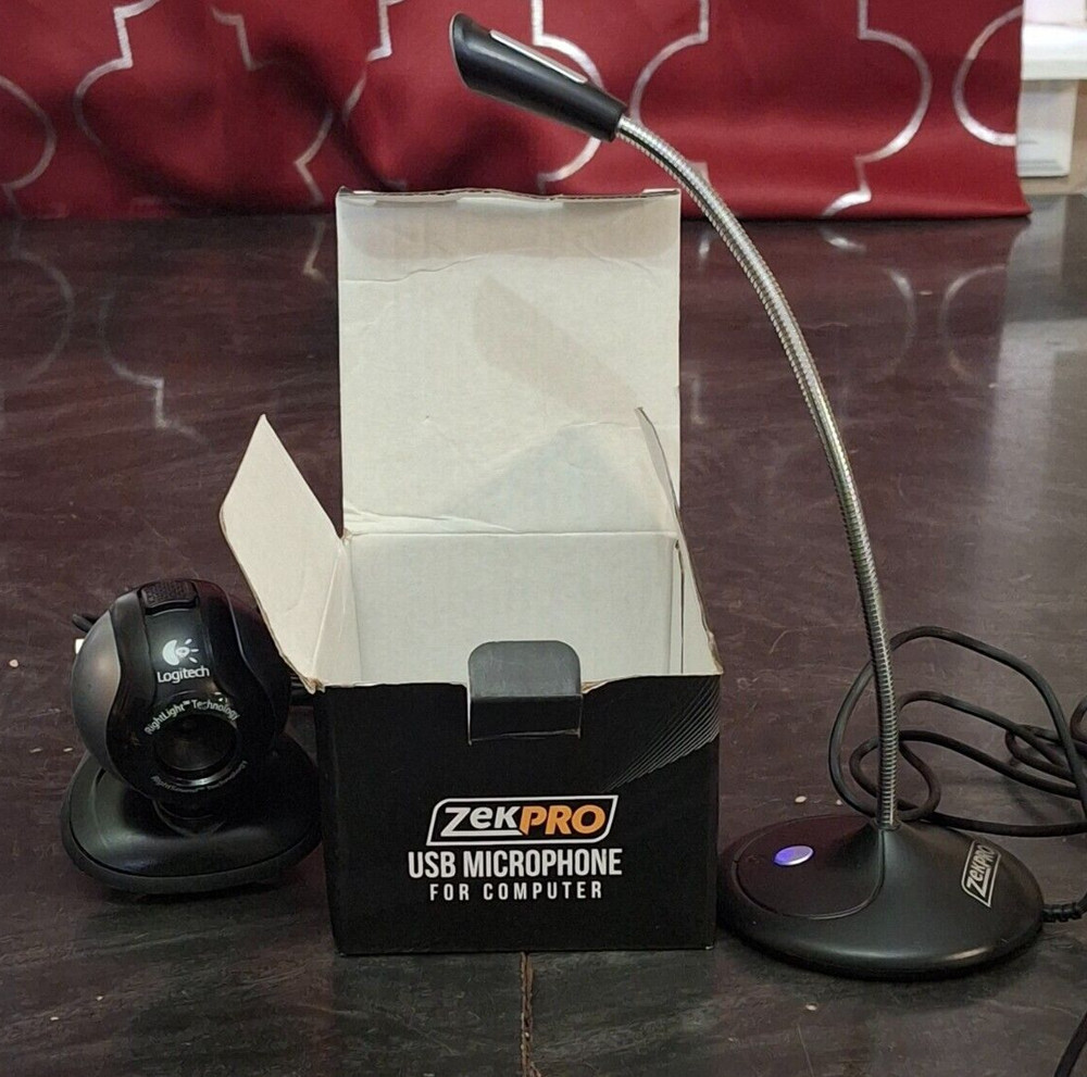 ZekPro USB Microphone for Computer Flexible Noise Canceling w/ Logitech Webcam