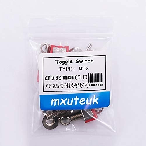 8pcs SPST Mini Toggle Switch Miniature ON/Off Switch 2 Terminal 2 Position 6A...