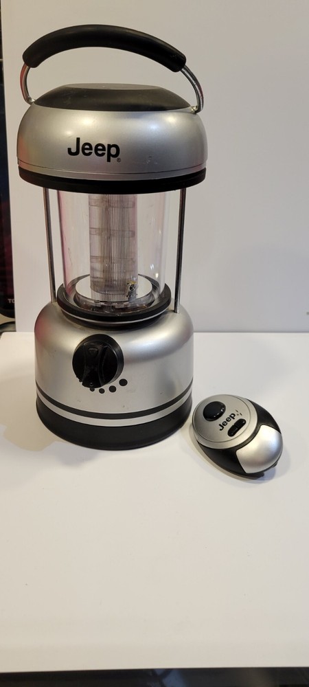 Jeep Battery Operated LED Silver Lantern Camping Light