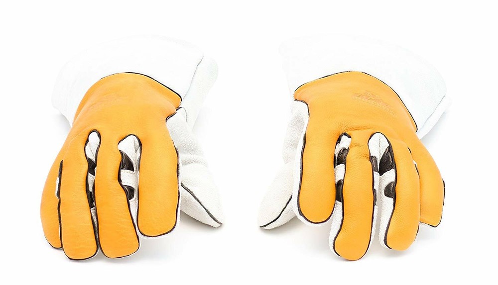 Riparo Leather Work Gloves Stretchable Ergonomic Cowhide Safety Working Gloves