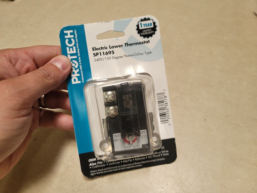 Genuine OEM Rheem Protech Electric Lower Thermostat SP11695 240V 150° SEALED