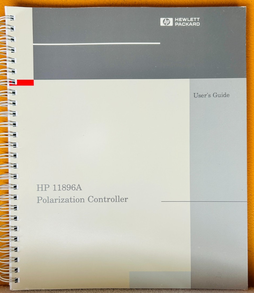 HP 11896-90001 1995 HP 11896A Polarization Controller User's Guide Manual.