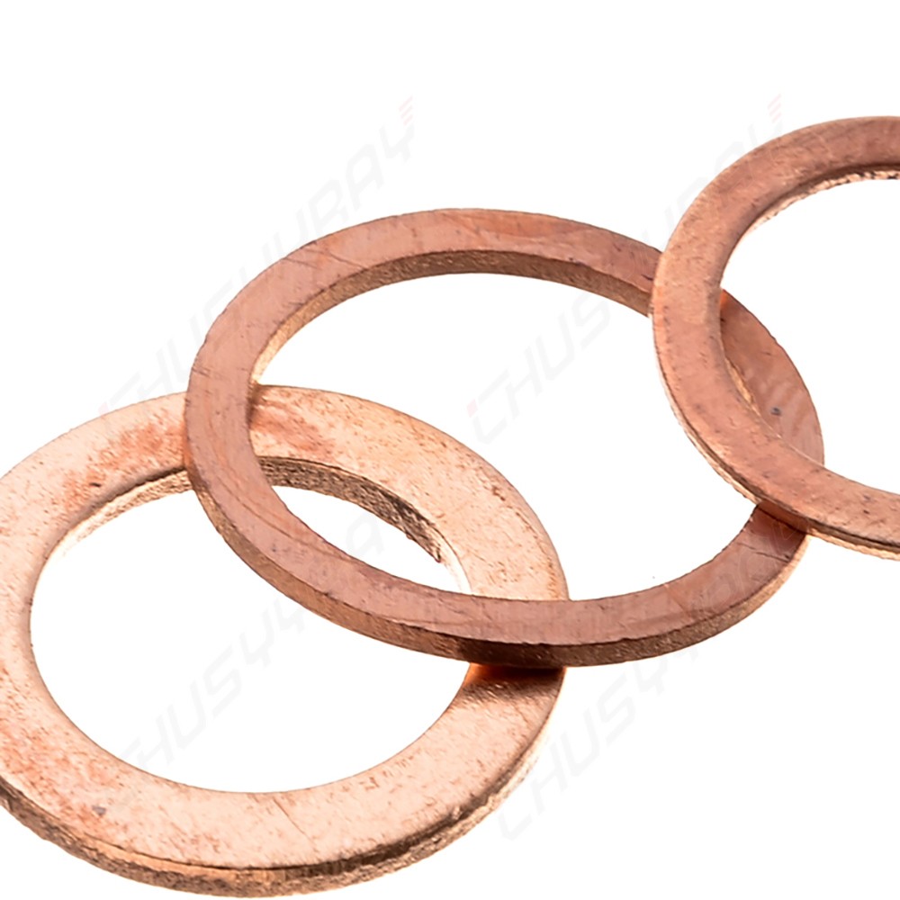 200pcs Flat Copper Washer Assortment Set 9 Sizes M5-M14 O Ring Copper Gaskets