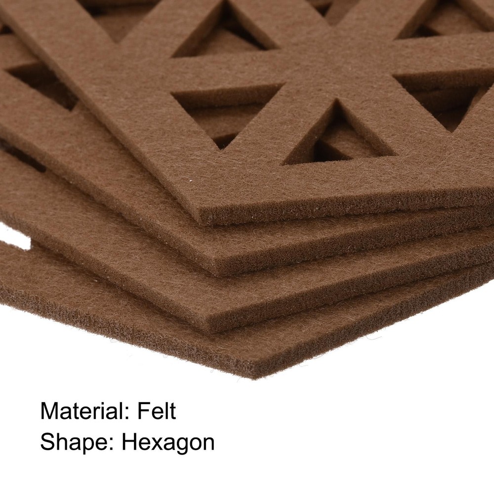 Felt Coasters 12pcs Hexagonal Coasters Coasters, Brown