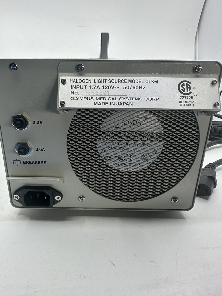 OLYMPUS HALOGEN LIGHT SOURCE CLK-4 Powers On But Not Properly Tested.