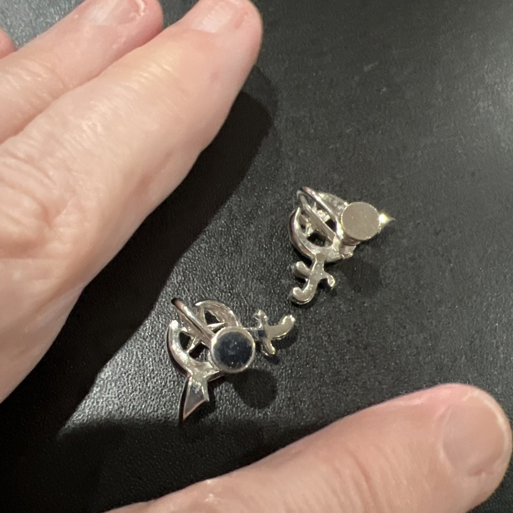 Masonic Shriner Screwback Earrings Rhinestones