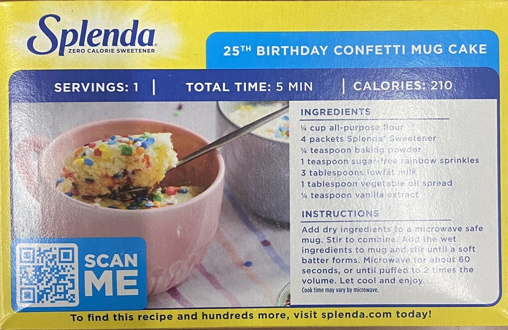 5x SPLENDA Zero Calorie Sweetener 200 Count Packets 7 oz Box - 5 PACK