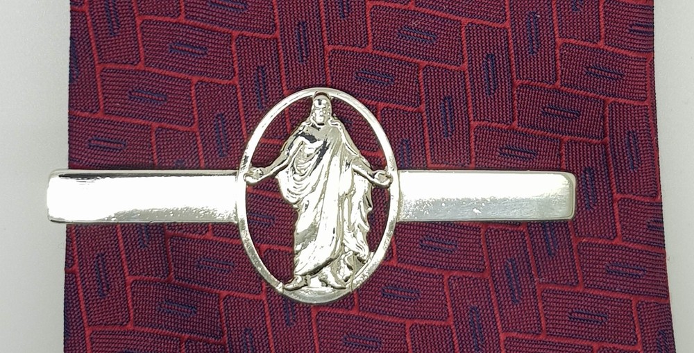 Christus Tie Bar, Silver plated