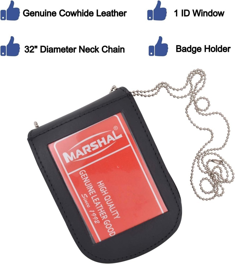 Marshal Wallet® Leather ID & Badge Holder with Chain