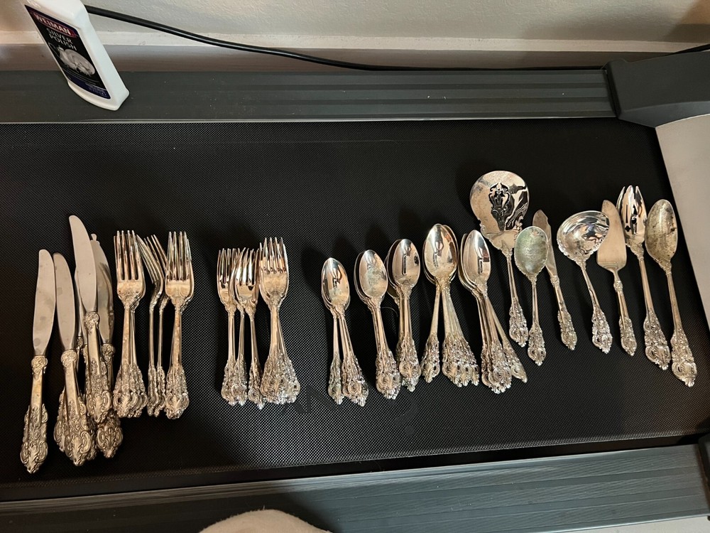 Vintage Silver Plated Flatware, 7 piece serving set, Baroque by Godinger