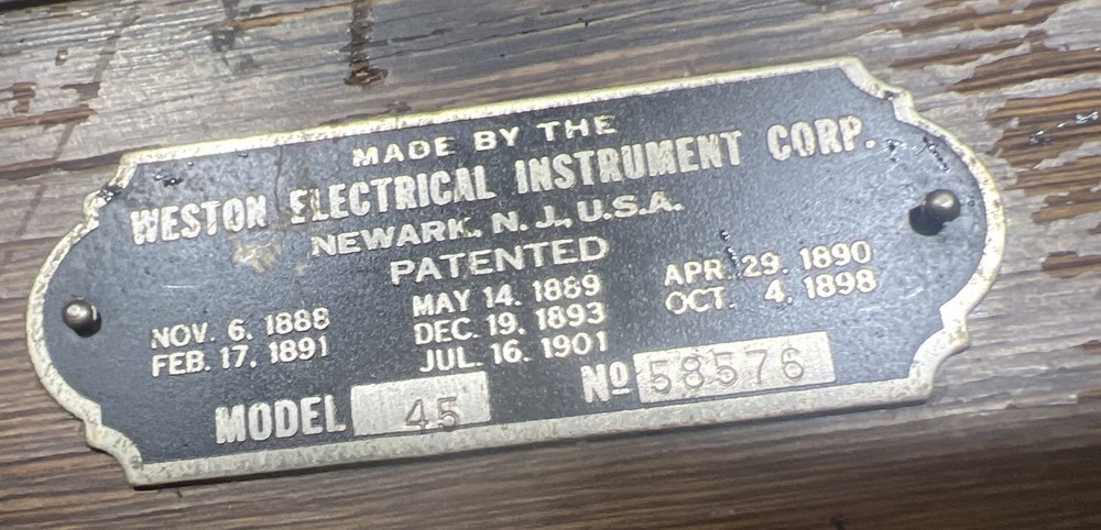 Vintage Weston DC Voltmeter Model 45 Used Surplus