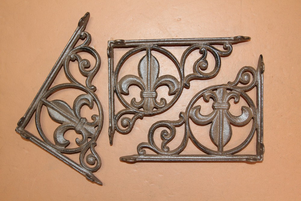 Shelf Brackets, Fleur De Lis Design,Victorian Decor,Corbel,Shelf Brace  B-03