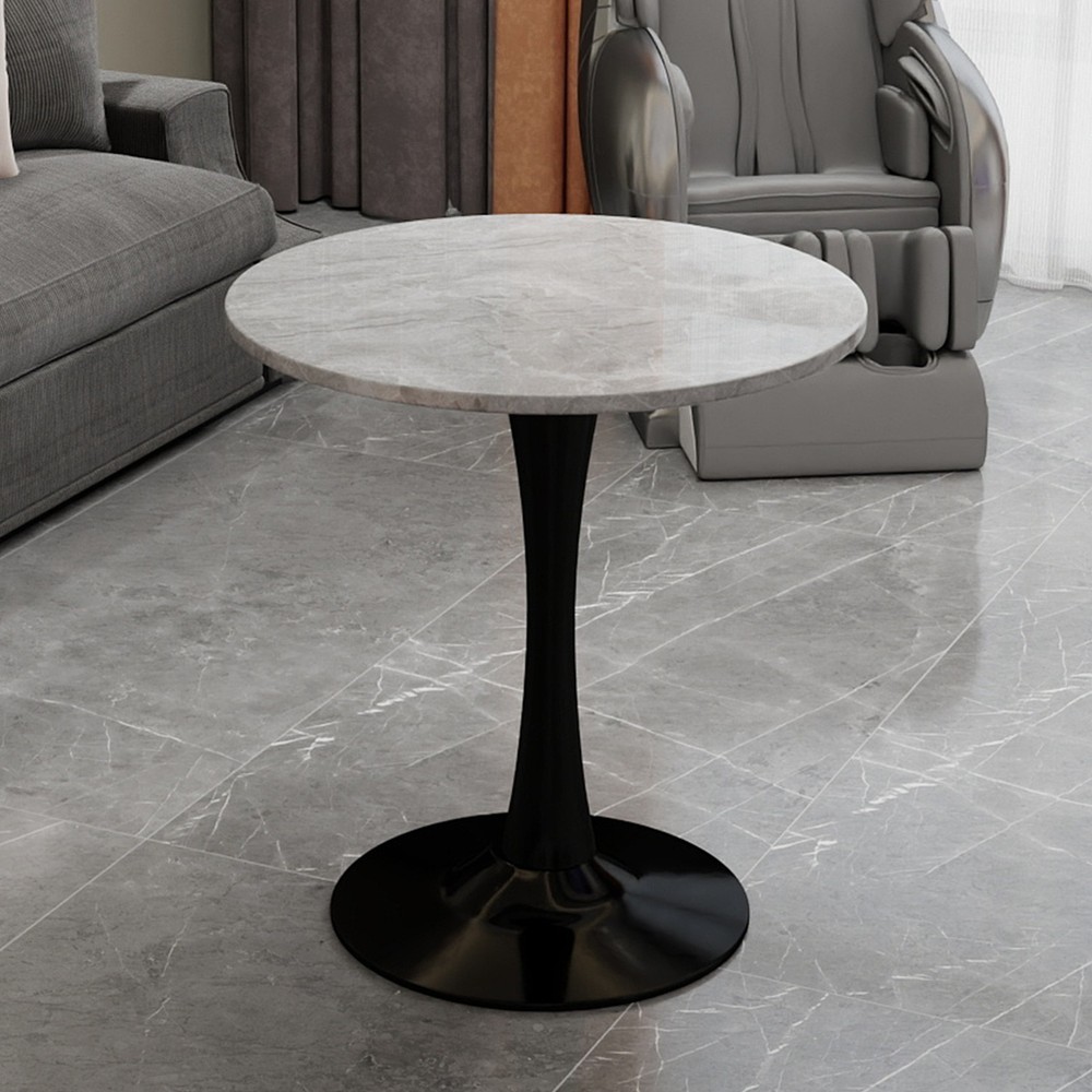 27.6-inch black coffee table, mid-century modern style dining table, accommoda