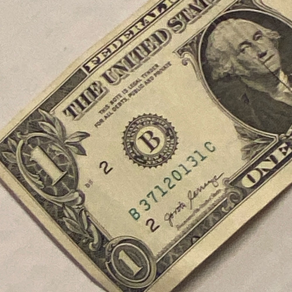 $1 US Dollar Error Note Double Serial Number B37120131C birthday note ￼