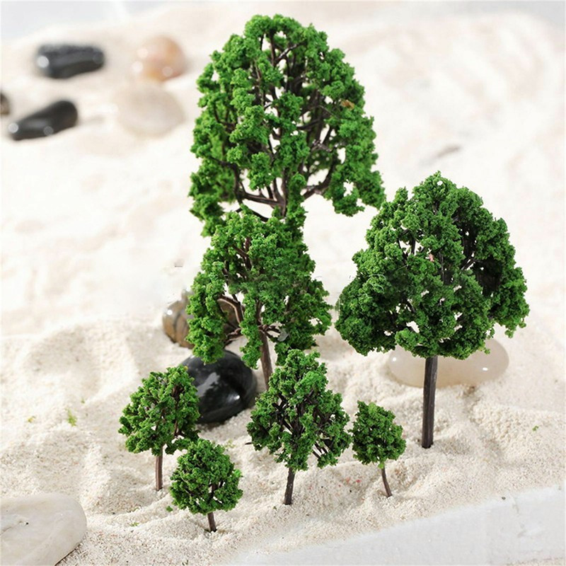 11Pcs Tree Model Mixed Size Artificial Trees Train Railway Diorama Layout Decor