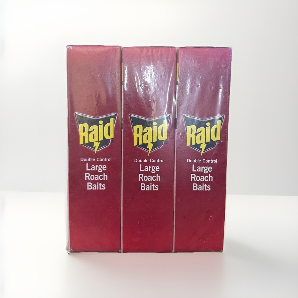 RAID Double Control Large Roach Baits, 3 Pack (24 Baits) (0.70 Oz Per Box)