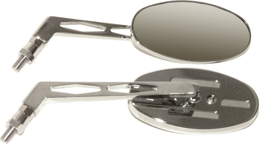 EMGO Oval Mirror Billet Long Stem 20-26307