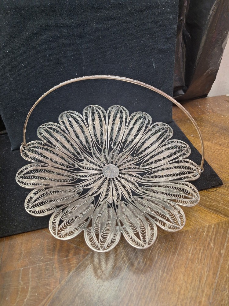 Candy Dish 84 Silver Handmade Antique 425 Grams 9" Diameter