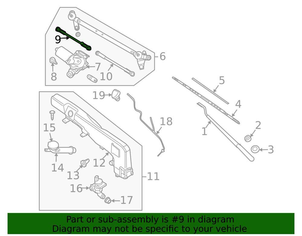 Genuine Nissan Wiper Link 28842-ZL00A