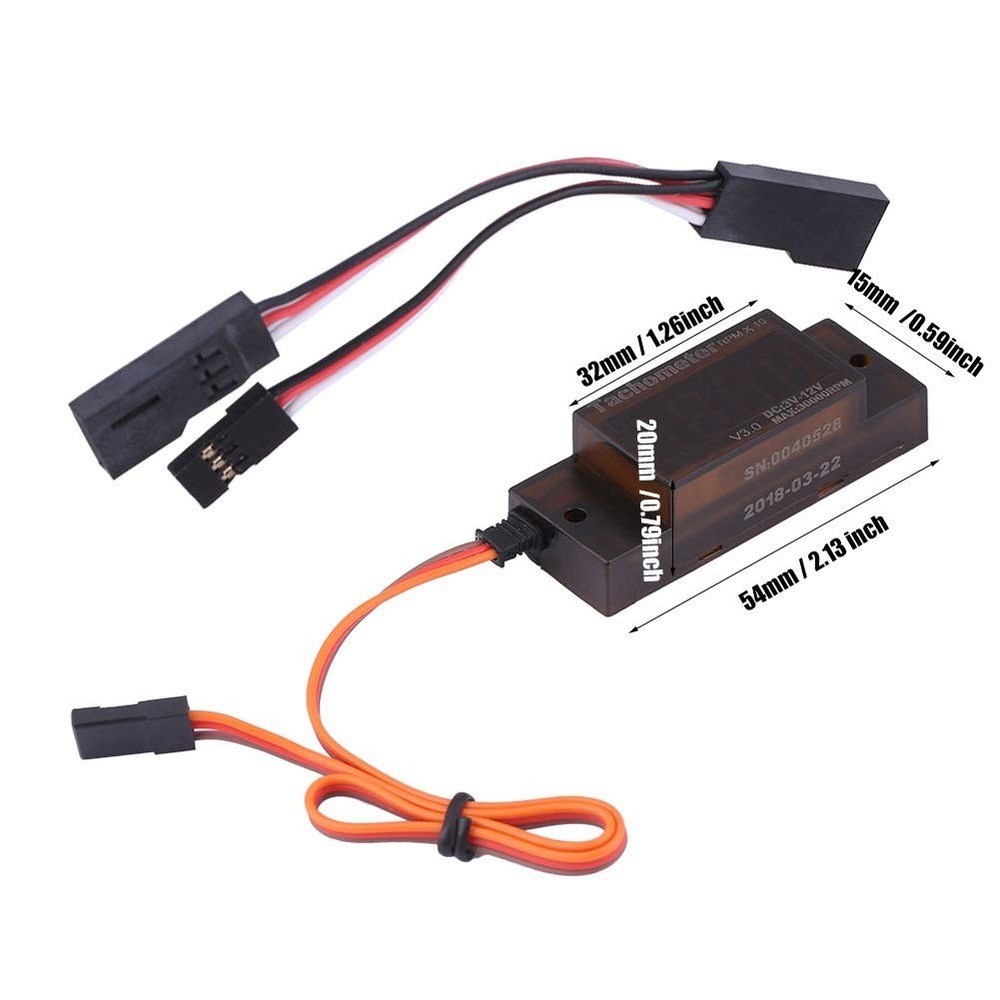 Mini Tachometer, RC Accessory Ignition Tachometer V3.0 Revolution Meter for P...