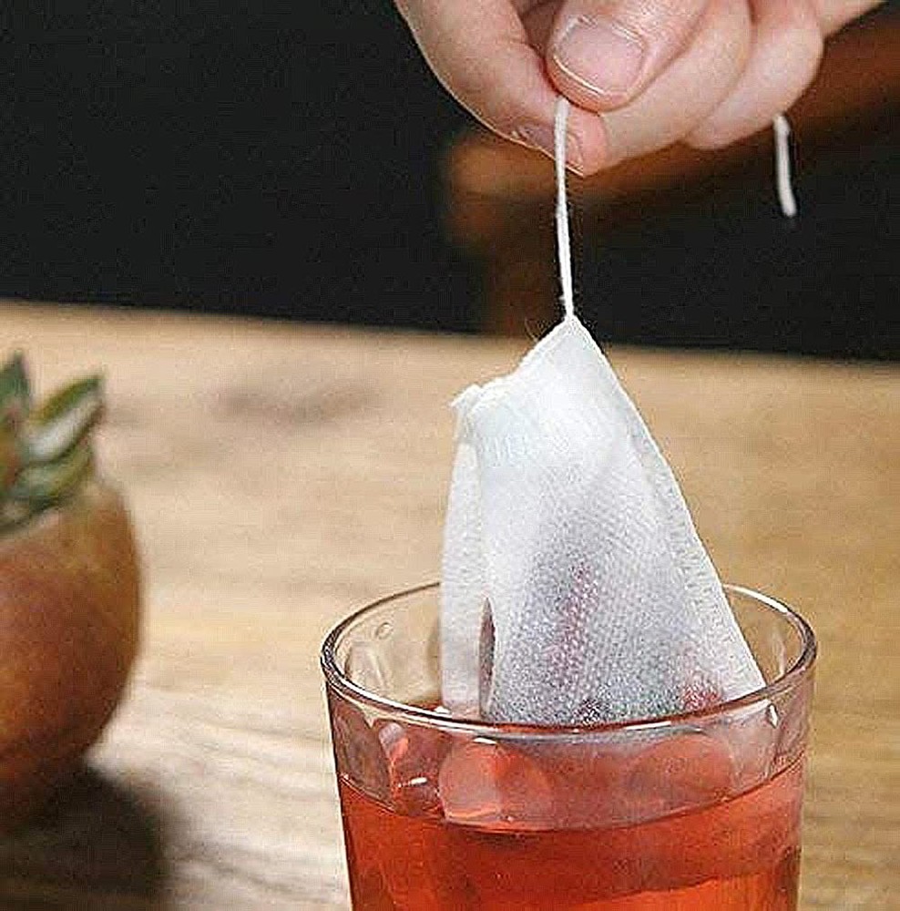 100 Pack Disposable Tea Filter Bags Empty Muslin Drawstring Seal Filter Tea Bags