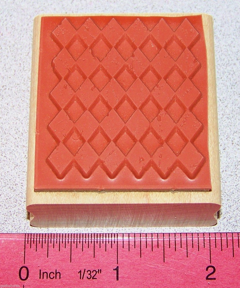 Argyle Pattern Rubber Stamp Single Nice by Stampin Up Background Sampler
