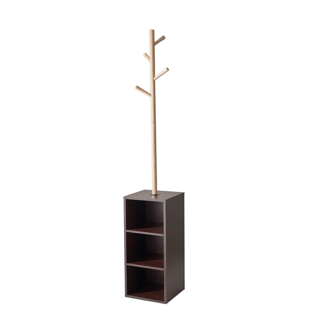 Adesso Hutch Storage Coat Rack Walnut
