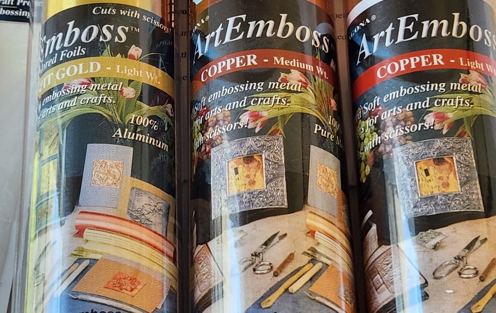 Bundle ArtEmboss Craft Medium Copper Embossin Kit 9.25 x 12 Metal Tool Pattern