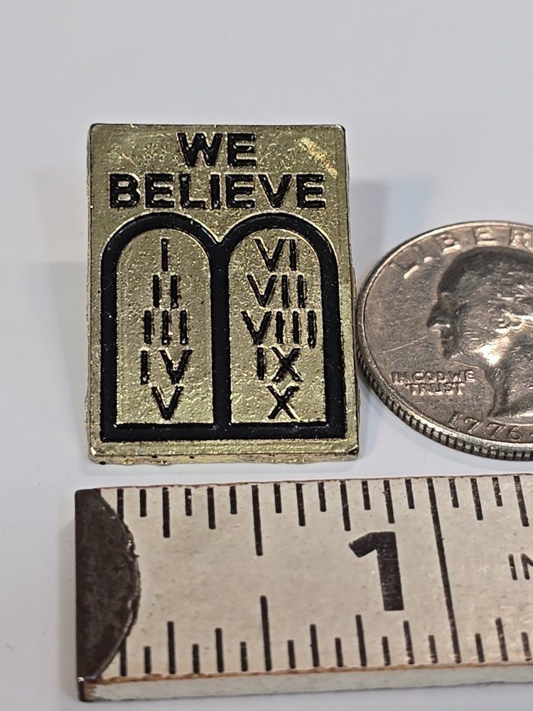 We Believe he 10 Commandments Lapel Pin
