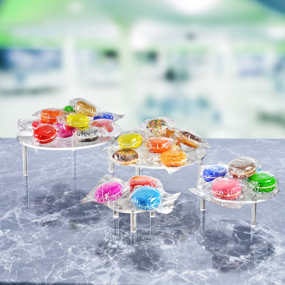 Azar Displays 4-Piece Acrylic Small Round Riser Set