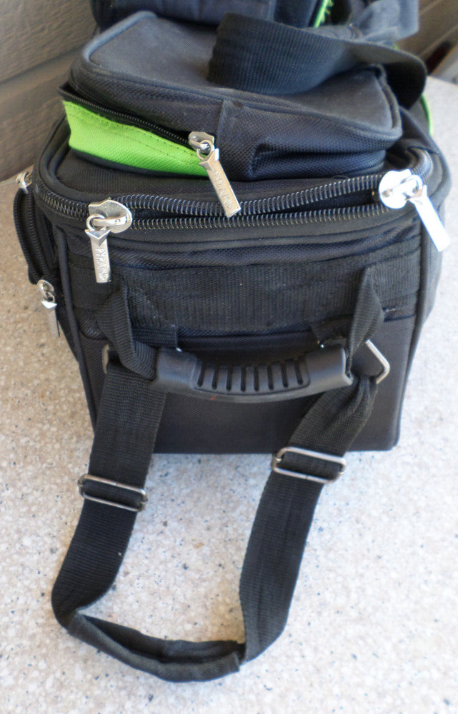 Pyramid Path Black/Green Triple Bowling Ball Rolling Bag
