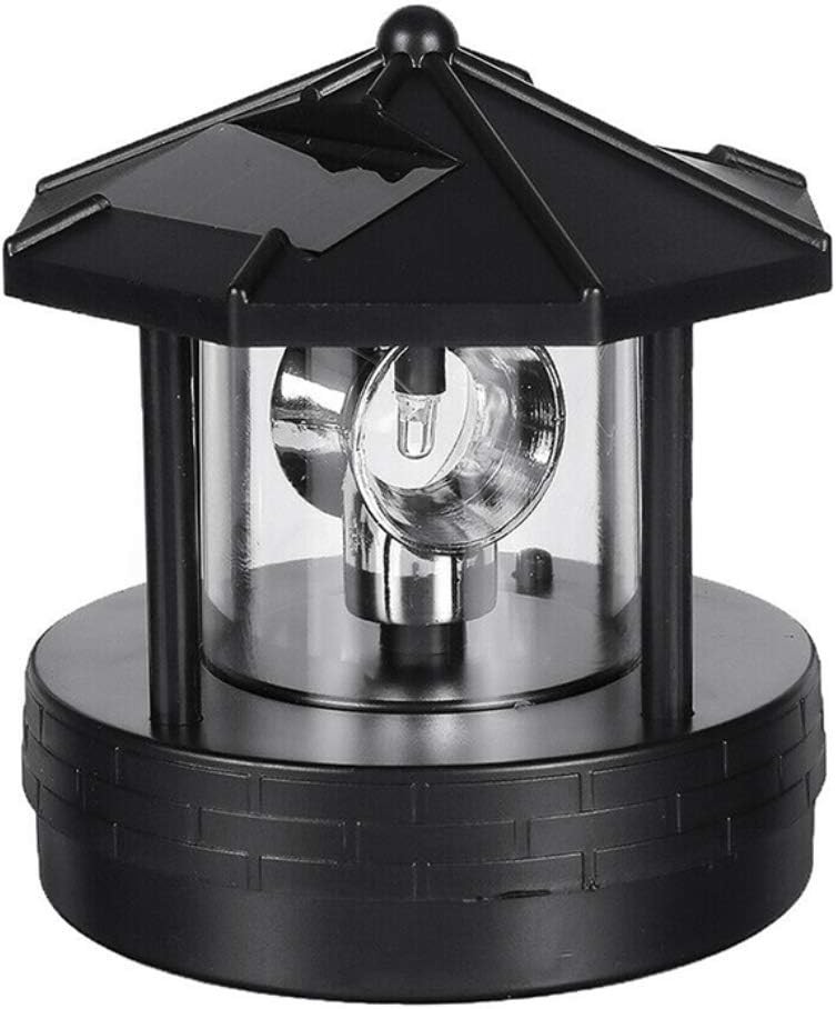 Solar Lighthouse 360 Degree Rotating Led Black, Red