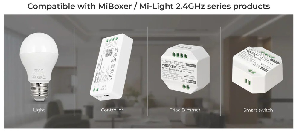 Miboxer 4-Zone Brightness Panel Remote White