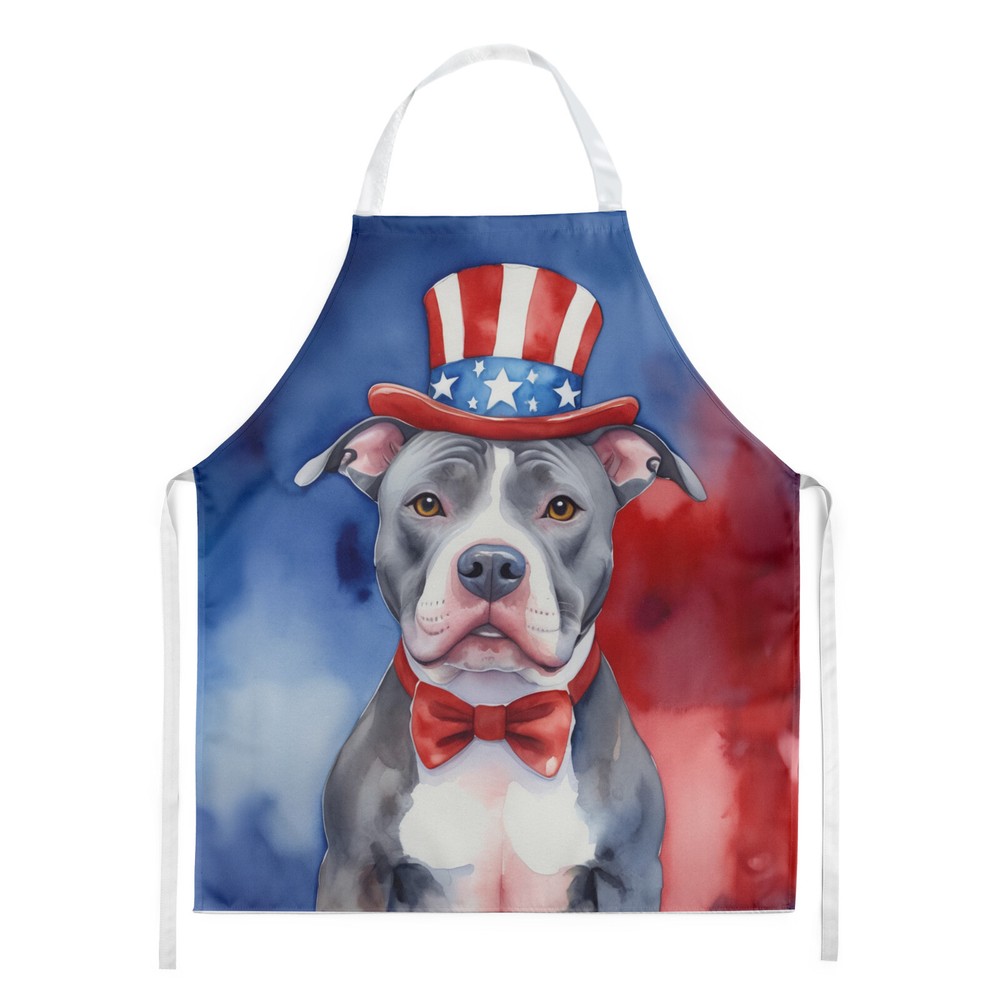 Pit Bull Terrier Blue/White Patriotic American Apron