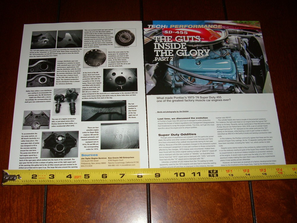 1973 1974 PONTIAC TRANS AM SD 455 ENGINE ORIGINAL 2008 ARTICLE