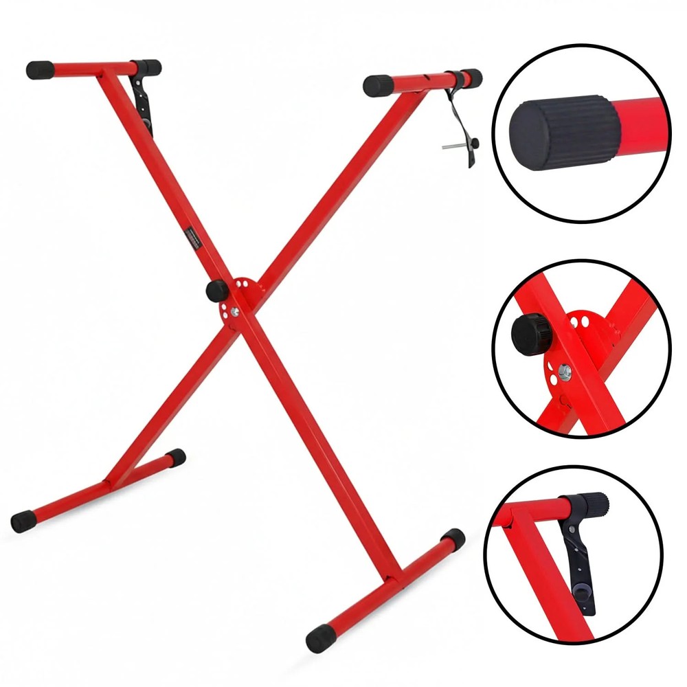 5Core Keyboard Stand X Shape Adjustable Foldable Piano Stand w Locking Strap