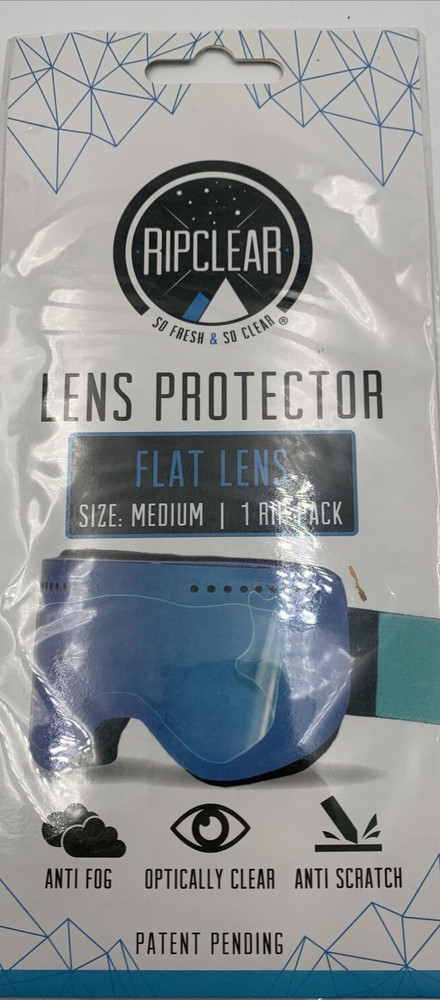 Ski Goggles Lens Protector Ripclear Flat Size Medium Snowboard Ski 1-Pack