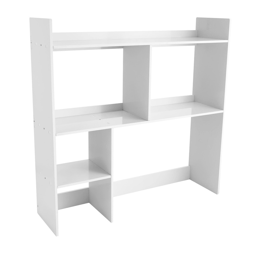 White Modern Desktop Shelf Desktop Display Rack Rectangular Desktop Bookshelf