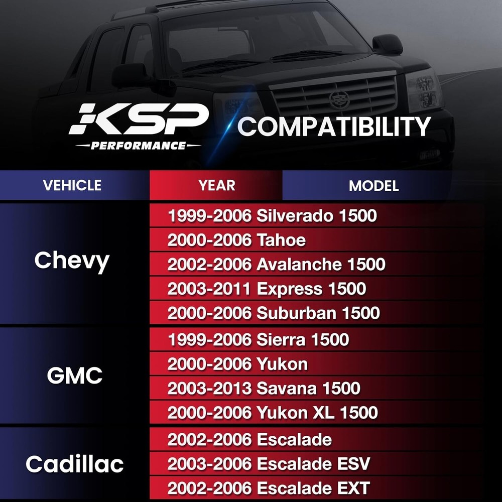 KSP 2pcs 2-4" Adjustable Front Upper Control Arms for Silverado Sierra 1999-2006