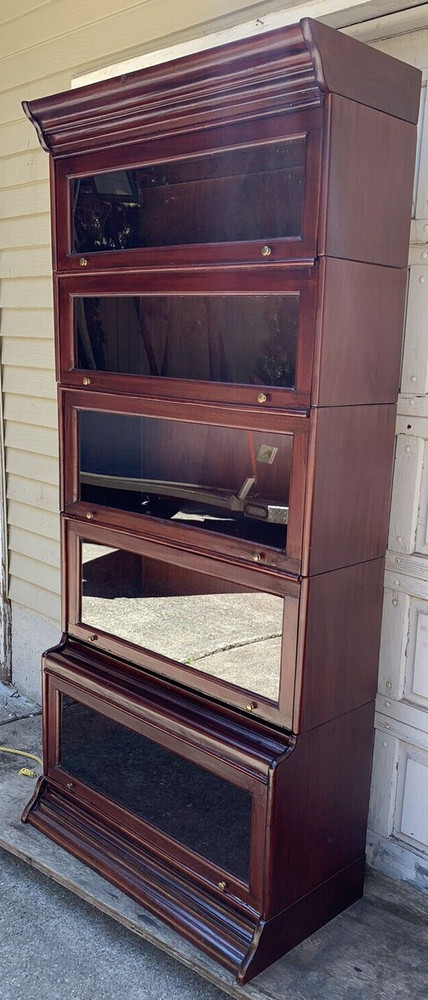 Vintage Mahogany 5 Door Stacking Bookcase
