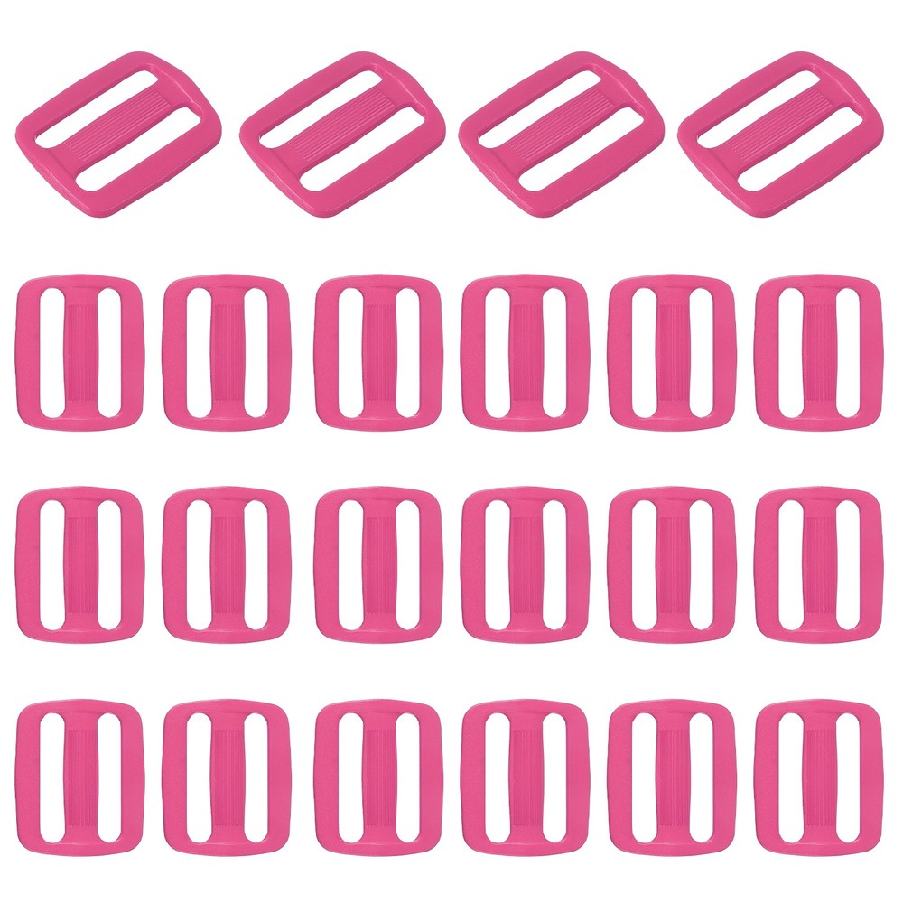 22 Pcs Tri-Glide Slider 1-1/4 Inch Triglides Slider Buckle for Backpack Rose Red