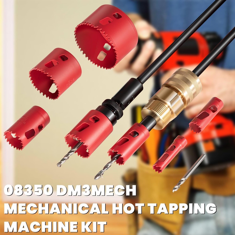 TOOL DM3MECH MECHANICAL HOT TAPPING MACHINE COMPLETE WITH HOLE SAWS OR ARBOR