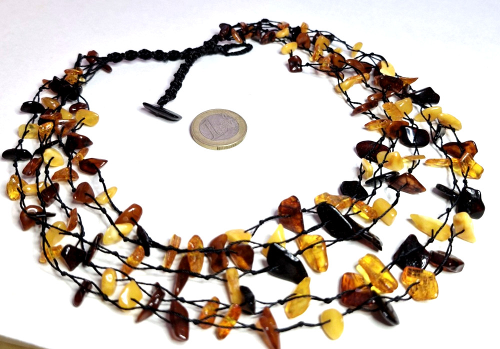 5-Line Genuine Baltic Amber Necklace