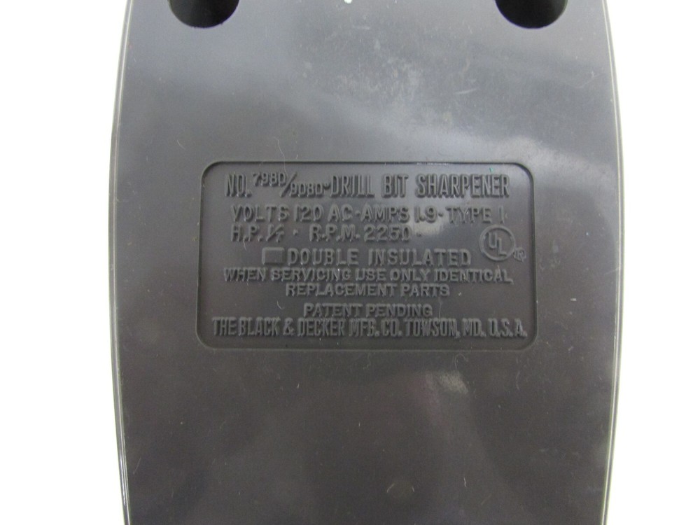 BLACK & DECKER DRILL BIT SHARPENER, Cap, 1/8" TO 3/8", #7980/9080