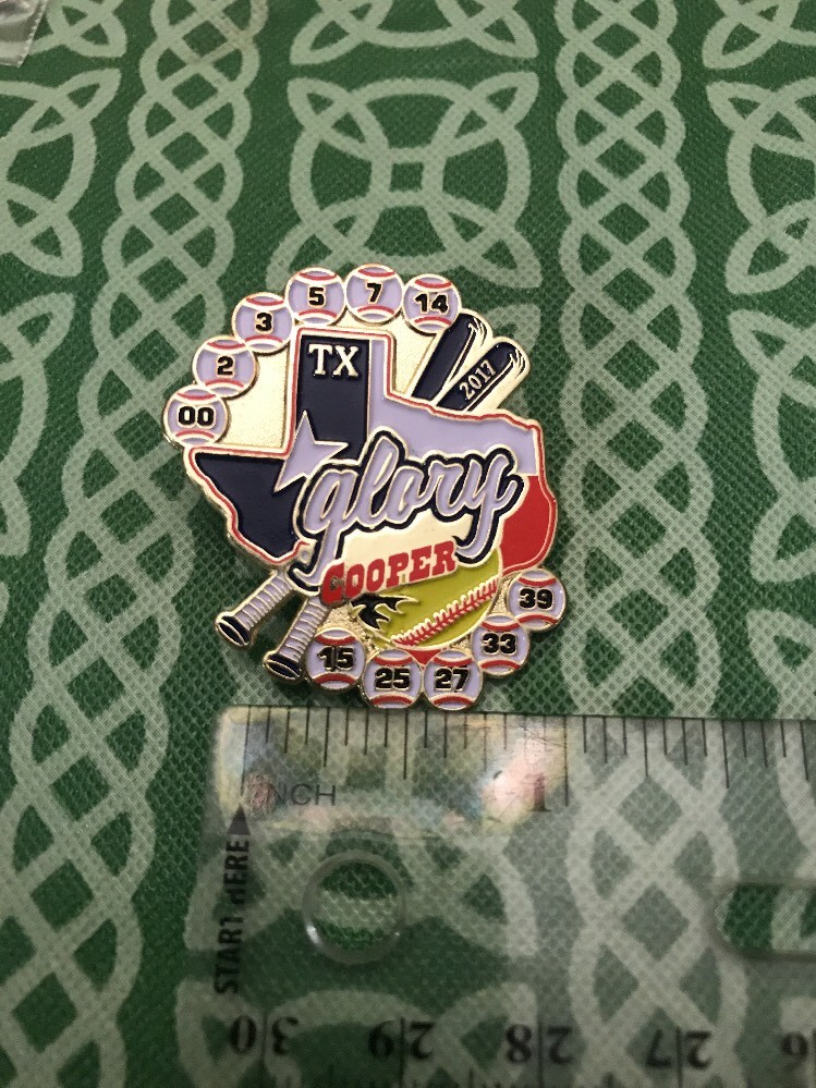 2017 Texas Cooper Large Baseball Enamel Lapel Pin FREE SHIPPING